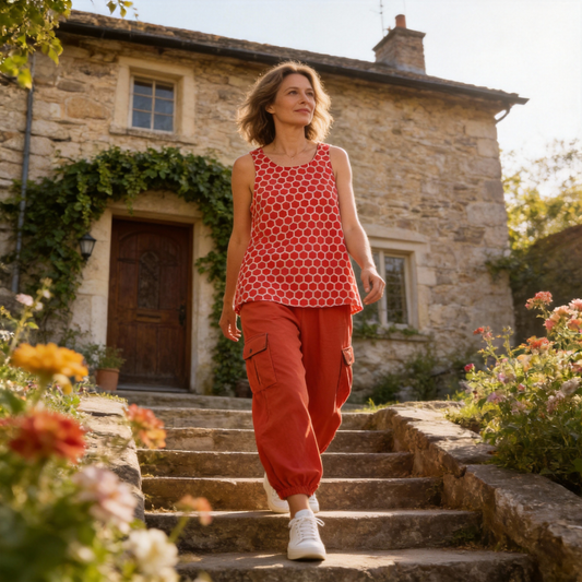 Poly-Cotton Top No. 1 - Orange Hex