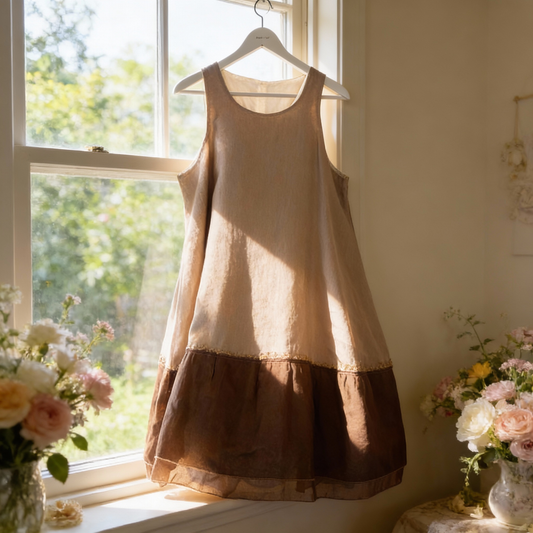 Linen & Organdy (Cotton)  No. 10 — Oat & Chocolate