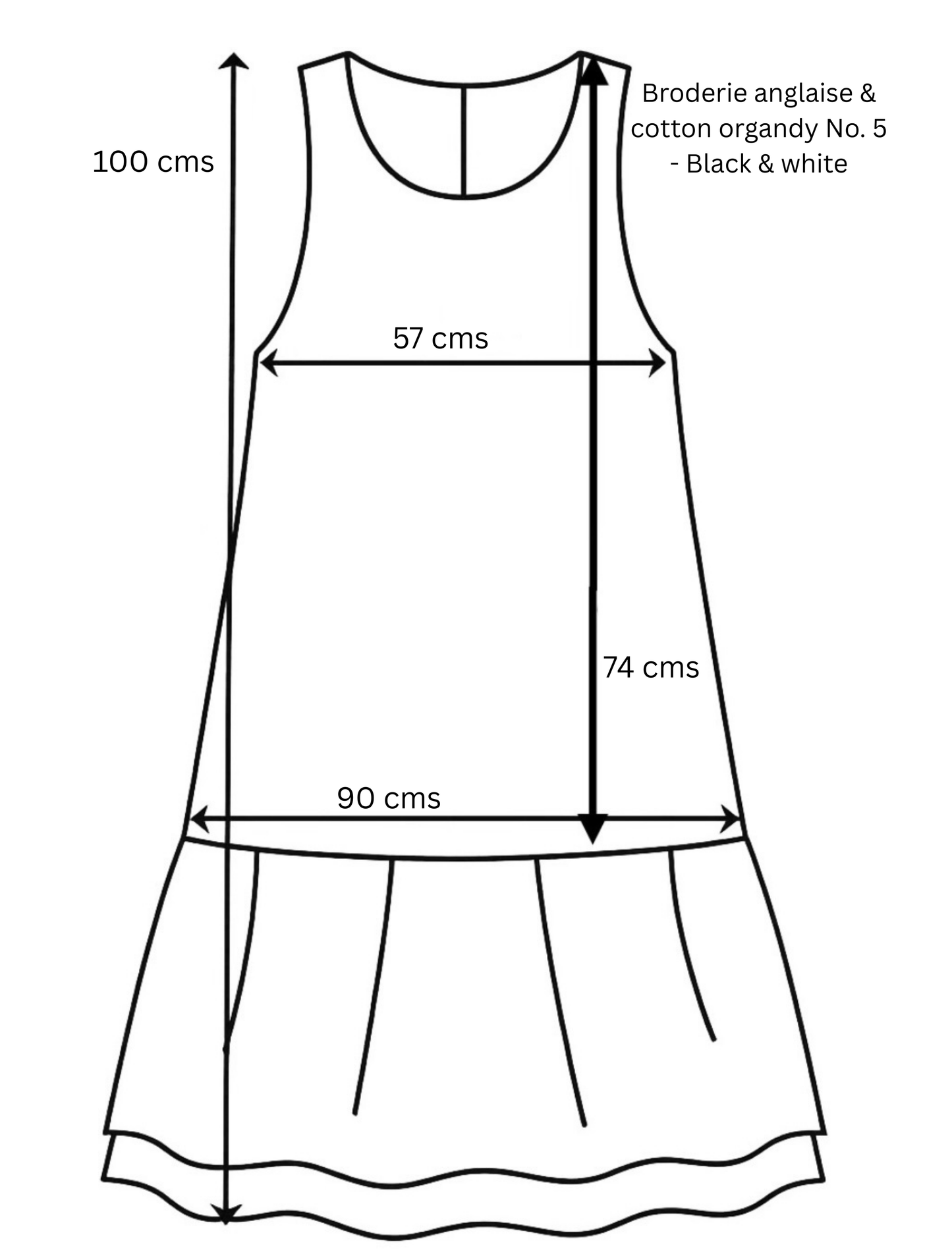 Broderie anglaise & cotton organdy No. 5 - Black & white