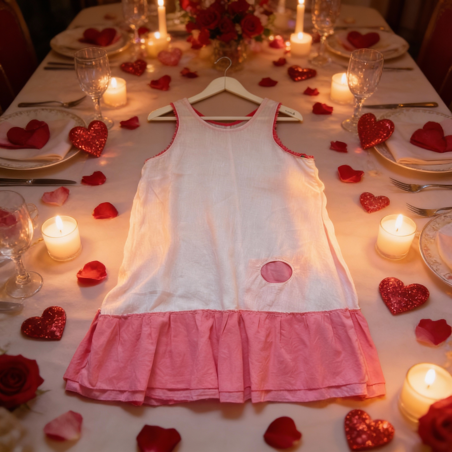 Linen & cotton organdy No. 9 - Pale Pink and Rose