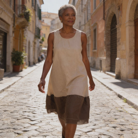 Linen & Organdy (Cotton)  No. 10 — Oat & Chocolate